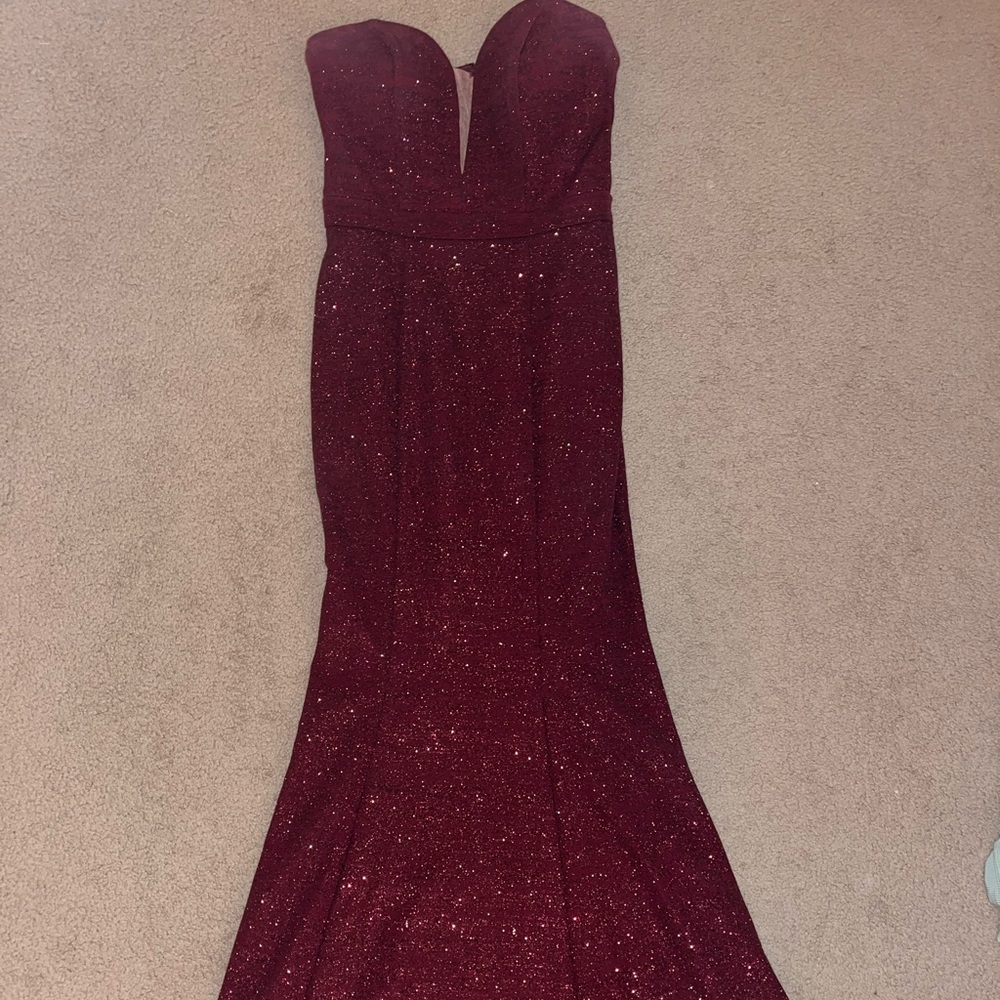 Xscape Red Sparkly Prom Dress from David's Bridal Size 2